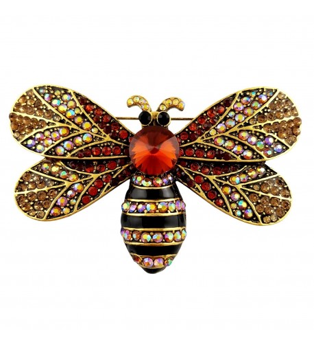 SELOVO Honeybee Brooch Austrian Crystal