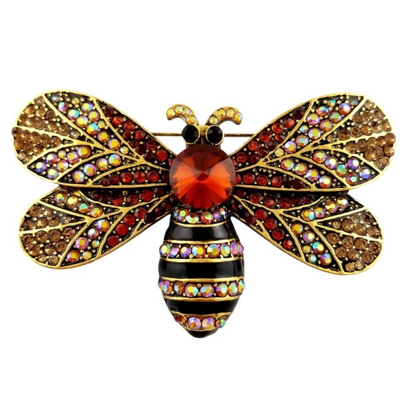 SELOVO Honeybee Brooch Austrian Crystal