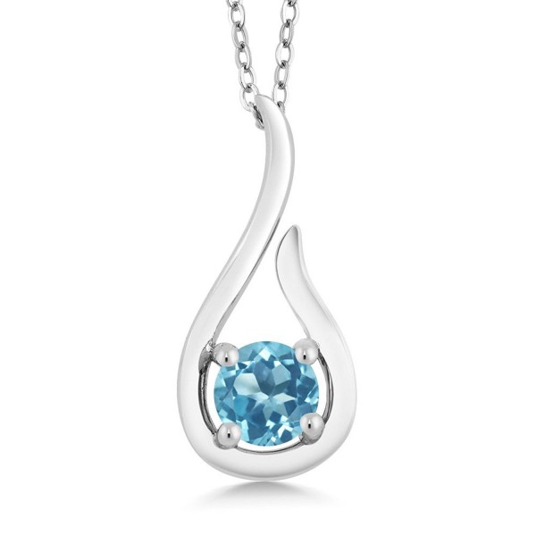 Round Sterling Silver Raindrop Pendant