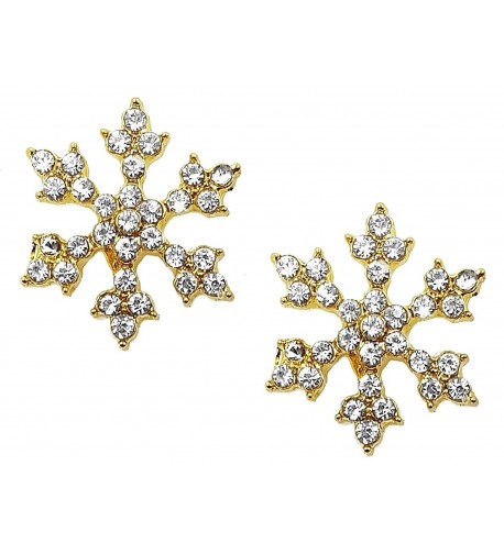 Sparkling Crystal Snowflake Earrings Christmas