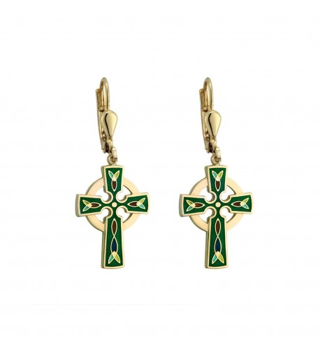 Celtic Cross Earrings Dangle Plated