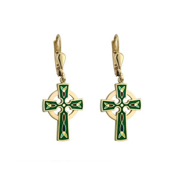 Celtic Cross Earrings Dangle Plated