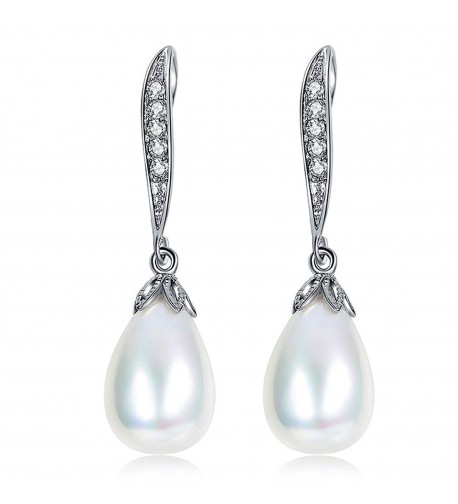 Simulated Plated Wedding Dangle Earrings