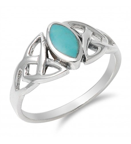 Simulated Turquoise Marquise Sterling Silver