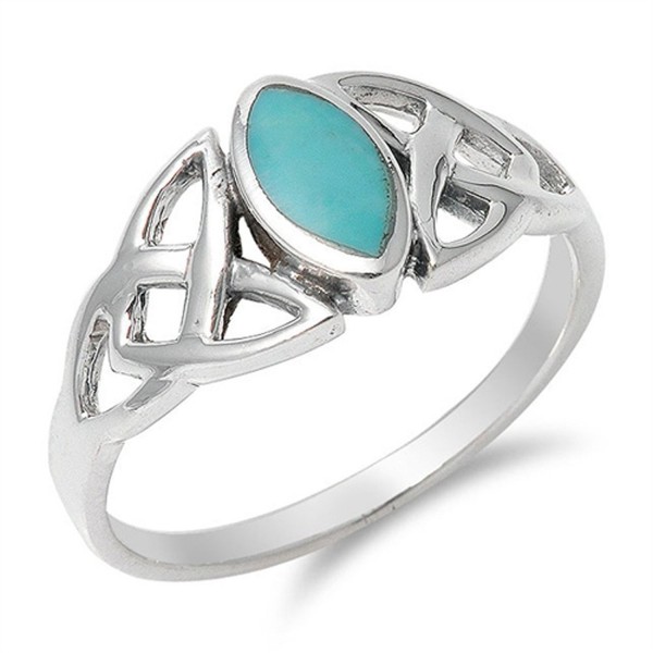 Simulated Turquoise Marquise Sterling Silver