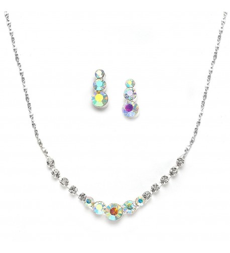 Mariell Genuine Rhinestone Necklace Earrings