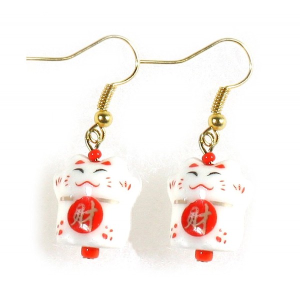 Little Maneki Beckoning Porcelain Earrings