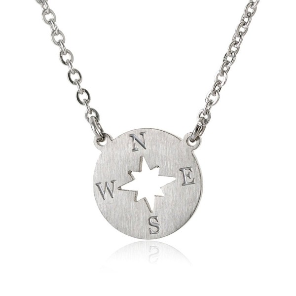 HUAN XUN Stainless Compass Necklace