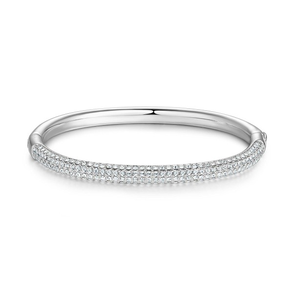 Bangle Bracelet Swarovski Crystals Rhodium