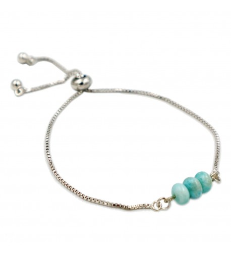 Natural Stone Larimar Chain Bracelet