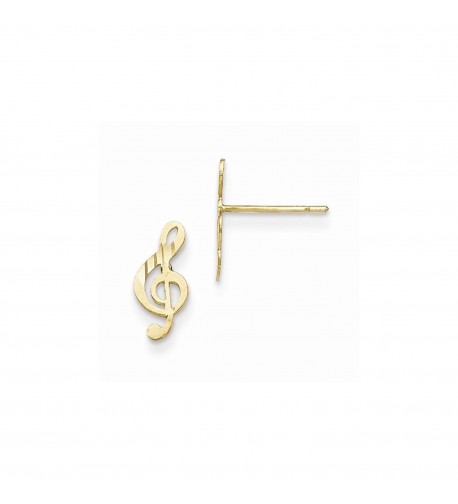 Yellow Gold Polished Musical Earrings