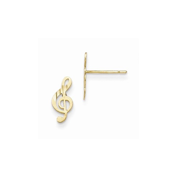 Yellow Gold Polished Musical Earrings