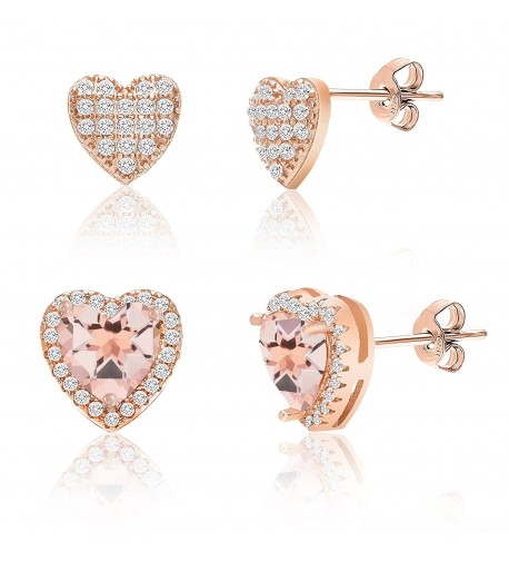 Plated Sterling Created Morganite Earring