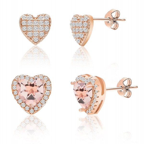 Plated Sterling Created Morganite Earring