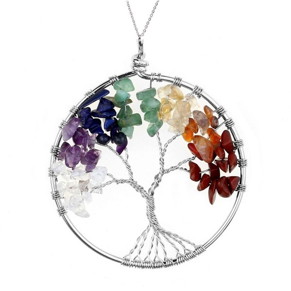 Crystal Pendant Necklace Chakras Gemstone