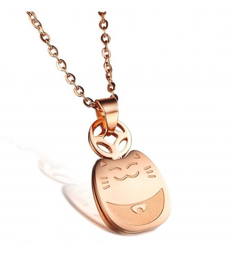 Korean Maneki neko Fortune Pendant Necklace