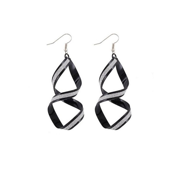 CHUYUN Style Black White Ribbon Earrings