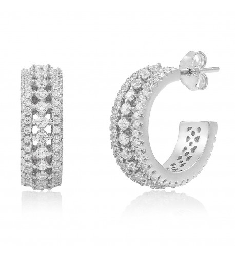 Rhodium Plated Sterling Zirconia Earrings