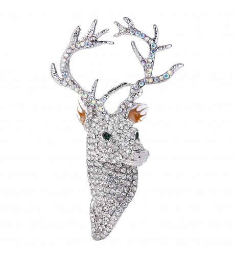 EVER FAITH Reindeer Austrian Silver Tone