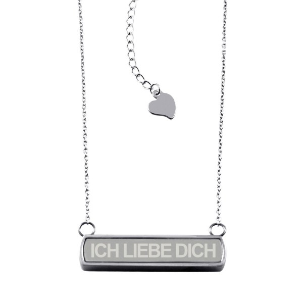 Stainless Engraved Horizontal Necklace Pendant