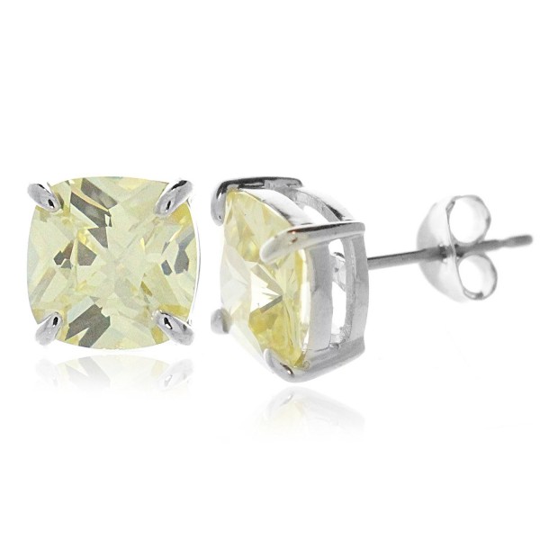 Sterling Silver Zirconia Cushion Earrings