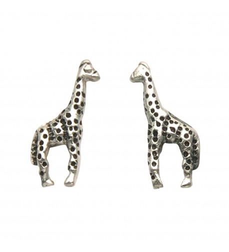 Small Sterling Silver Giraffe Earrings