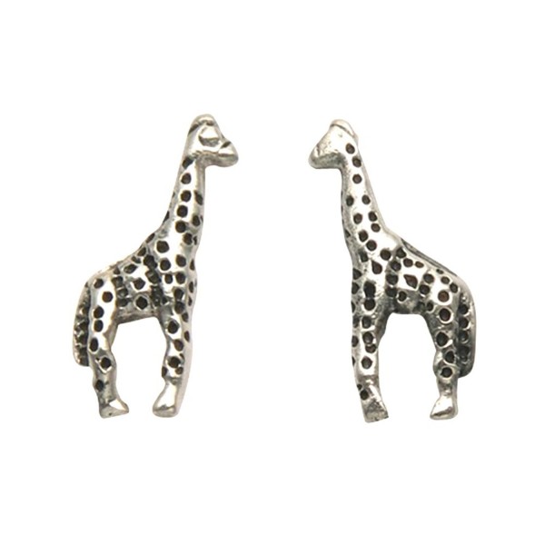 Small Sterling Silver Giraffe Earrings