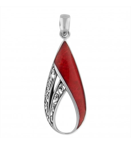 Sterling Silver Teardrop Filigree Pendant