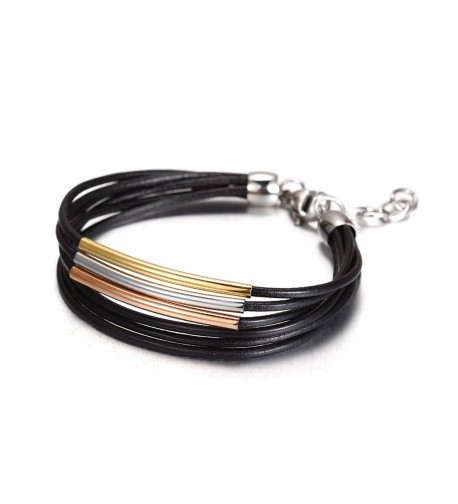 Wistic Stainless Multilayer Leather Bracelet