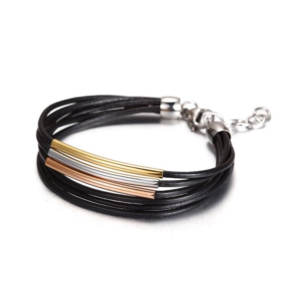 Wistic Stainless Multilayer Leather Bracelet