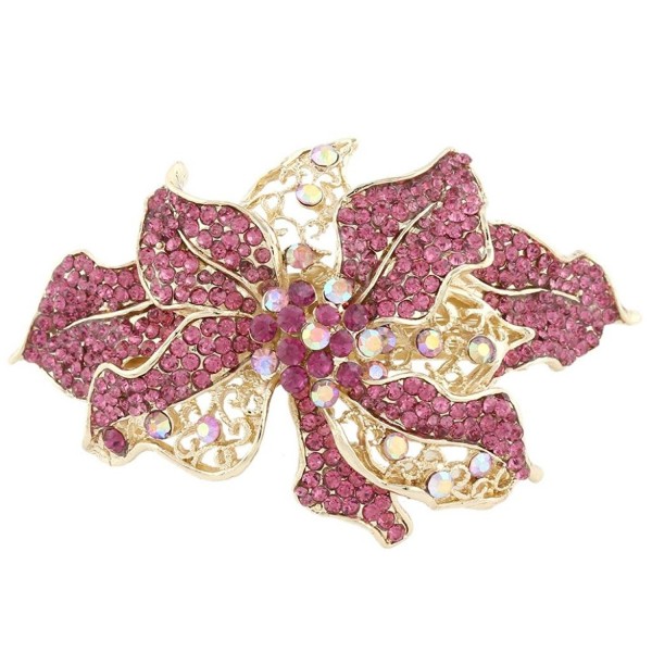 EVER FAITH Austrian Barrette Gold Tone EVER FAITH Austrian Barrette Gold Tone