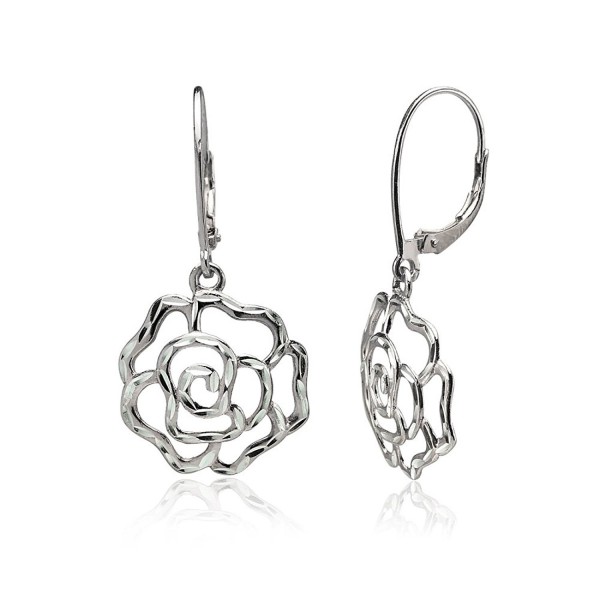 Sterling Silver Diamond cut Leverback Earrings