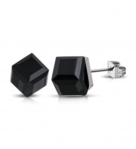 Stainless Steel Stud Earrings Black