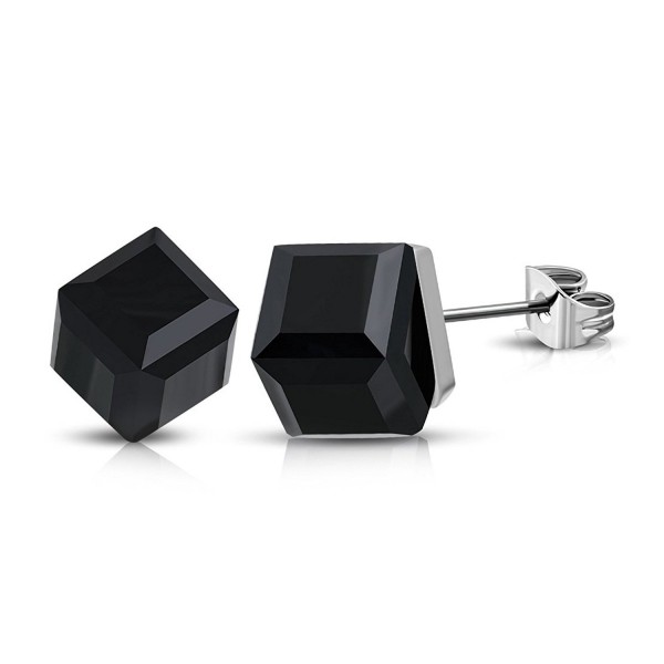 Stainless Steel Stud Earrings Black