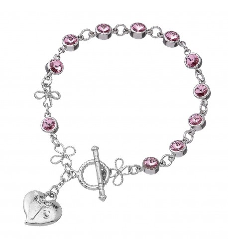 Pink Swarovski Bead Rosary Bracelet