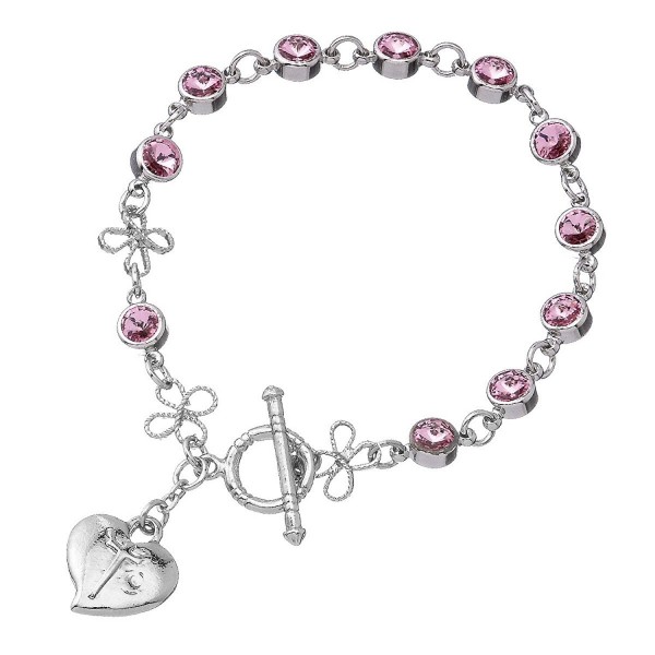 Pink Swarovski Bead Rosary Bracelet