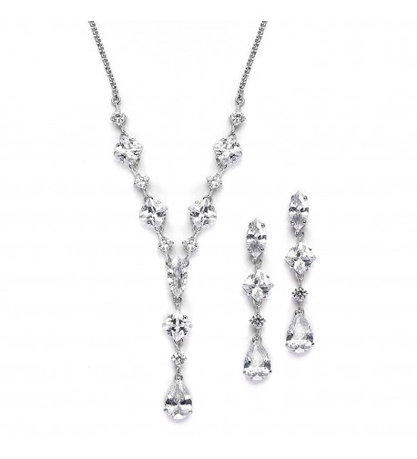 Mariell Glamorous Zirconia Necklace Earrings