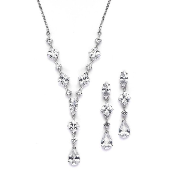 Mariell Glamorous Zirconia Necklace Earrings