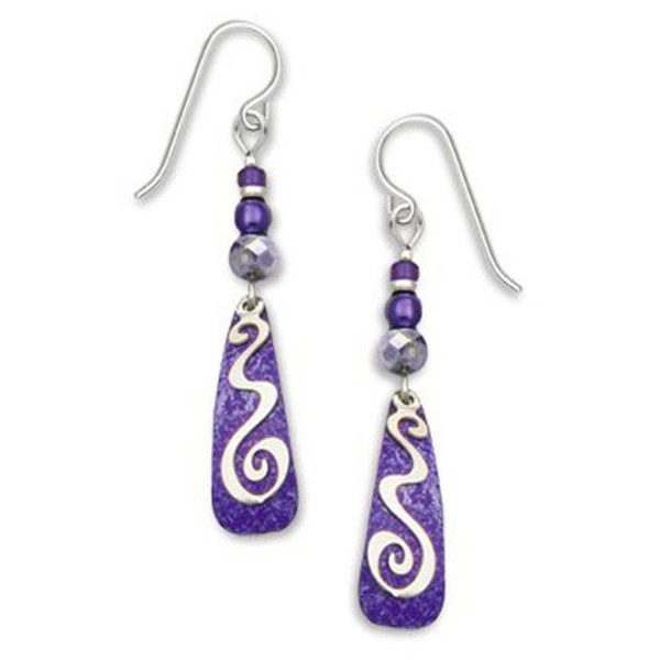 Adajio Silver tone Squiggle Earrings 7229