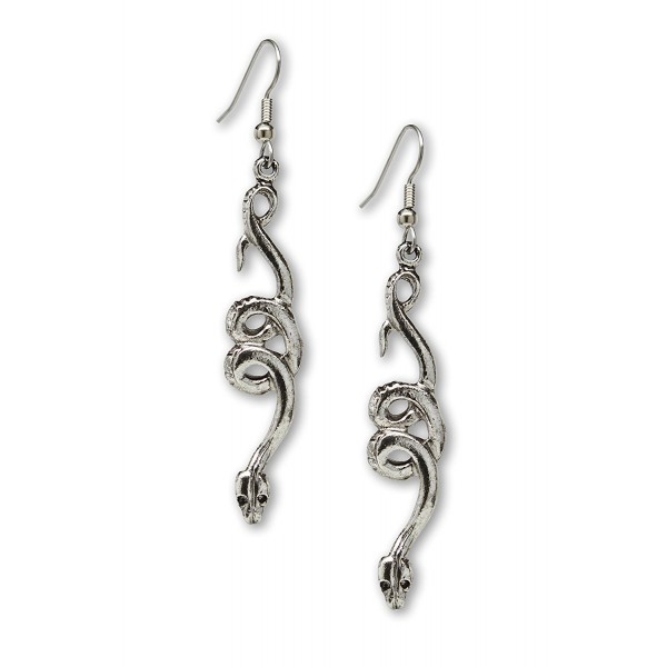 Coiled Snakes Serpents Silver Earrings