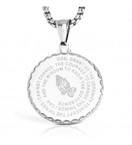 Stainless Necklace HandsCoin Embossed scripture