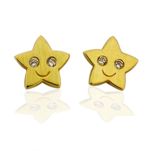 Gold Twinkling smiling Earrings Adult