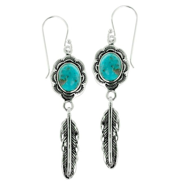 Oxidized Sterling Turquoise Gemstone Earrings