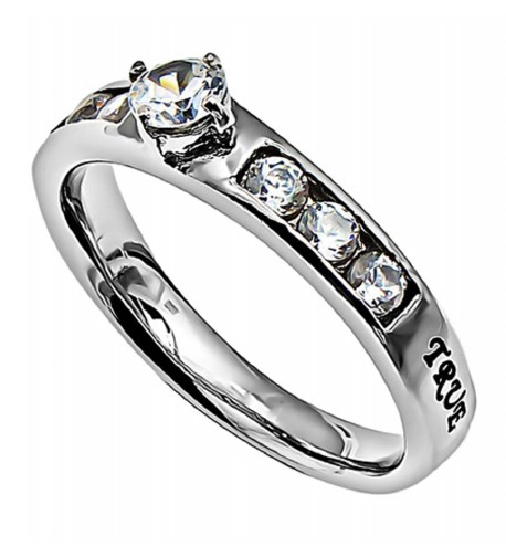 Princess Solitaire Promise Silvertone Stainless