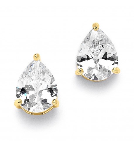 Mariell Pear Shaped Zirconia Solitaire Earrings