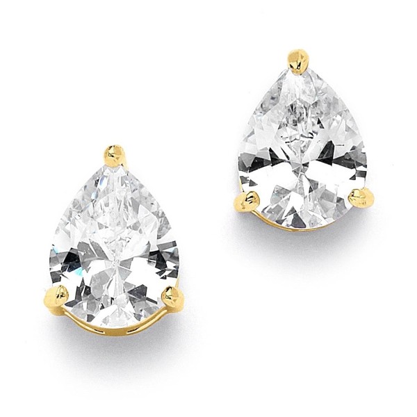 Mariell Pear Shaped Zirconia Solitaire Earrings