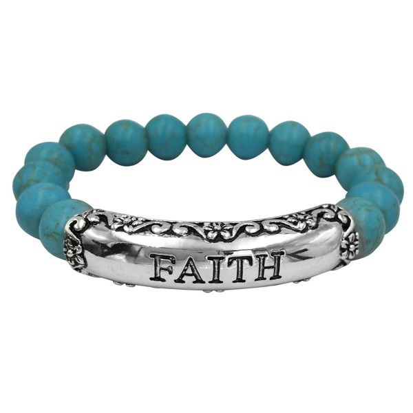 Inspirational Stretch Bracelet Imitation Turquoise