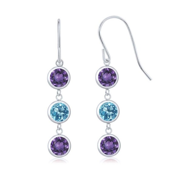 Purple Amethyst Sterling Stone Earrings