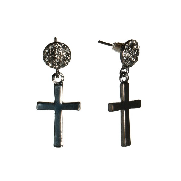 Fashion Earrings Rhinestone Crystal Crucifix