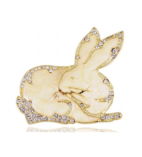 Alilang Womens Rhinestones Rabbit Brooch